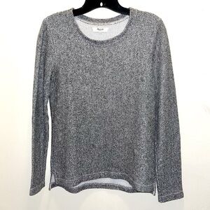 Madewell Long Sleeve Knit Shirt Gray Metallic Sweater Top Size Small